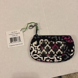 Vera Bradley Clip Zip ID Canterberry Magenta